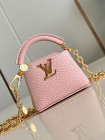 Louis vuitton original calfskin capucines micro bag M02132 pink