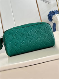 Louis vuitton original calfskin dopp kit toilet pouch M12863 green