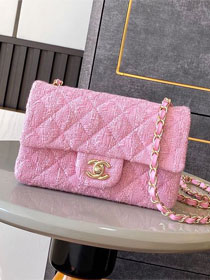 CC original tweed mini flap bag A69900 pink