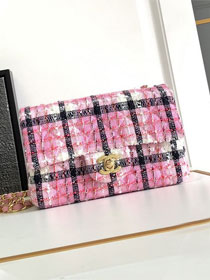 CC original tweed mini flap bag A69900 pink&black