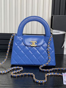 CC original calfskin mini shopping bag AS4416 blue