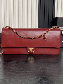 CC original grained calfskin flap bag AS5182 red