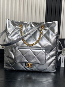 CC original lambskin shopping bag AS5315 silver