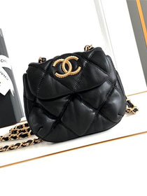 CC original lambskin small flap bag AS4661 black