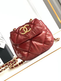 CC original lambskin small flap bag AS4661 red