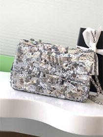 CC original sequins flap bag AS4561 silver