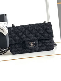 CC original denim mini flap bag A69900 black