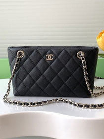 CC original grained calfskin clutch with chain AP4423 black