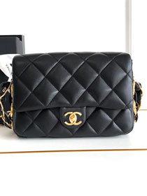 CC original lambskin small flap bag AS5174 black