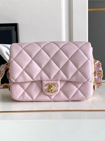 CC original lambskin small flap bag AS5174 pink