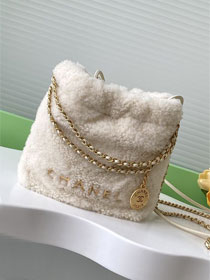 CC original shearling 22 mini handbag AS3980 white