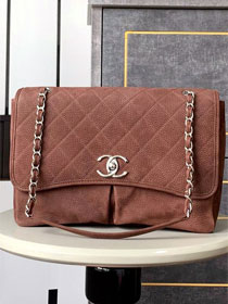 CC original suede calfskin large flap bag A99216 coffee