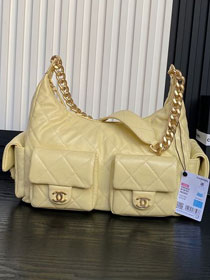 CC original lambskin maxi hobo bag AS5302 yellow