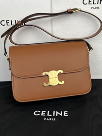 Celine original calfskin medium triomphe bag 187363 tan