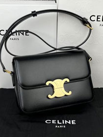 Celine original calfskin small triomphe bag 188423 black