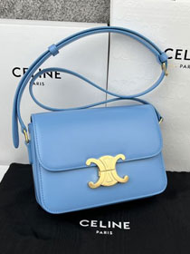 Celine original calfskin small triomphe bag 188423 blue 