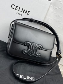 Celine original calfskin small triomphe bag 199223 black