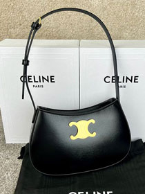 Celine original calfskin medium tilly bag 115703 black