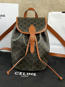 Celine original canvas triomphe backpack 117902 tan