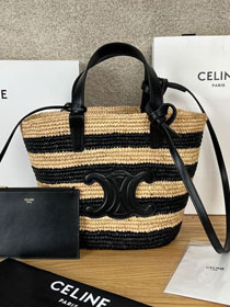 Celine original raffia supple tote handbag 115802 black