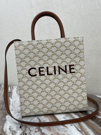 Celine original triomphe canvas medium cabas 191542 white