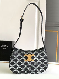 Celine original triomphe canvas medium tilly bag 115703 black