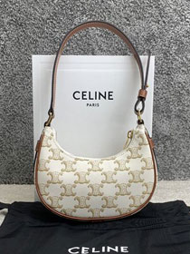 Celine original triomphe canvas mini ava bag 101602 white