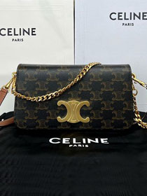 Celine original triomphe canvas multi pochette 10L972 tan