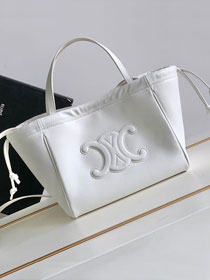 Celine original calfskin small cabas drawstring 111013 white