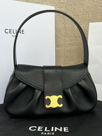 Celine original calfskin triomphe polly bag 115633 black