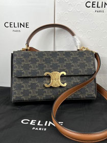 Celine original triomphe canvas box bag 199992 tan