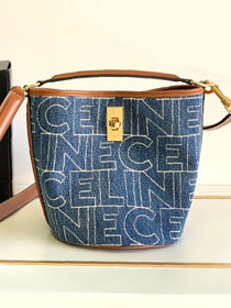 Celine original denim mini bucket 16 bag 197573 blue