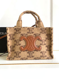 Celine original textile small cabas thais 199162 beige