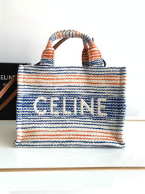 Celine original textile small cabas thais 199162 blue&orange