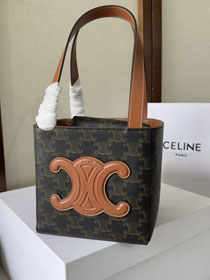 Celine original triomphe canvas cube bag 199202 tan