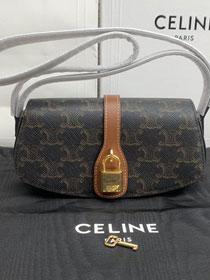 Celine original triomphe canvas mini tabou clutch 101592 tan