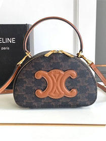 Celine original triomphe canvas moon case 111353 tan