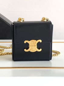 Celine original triomphe mini box bag 113253 black