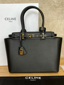 Celine original calfskin conti medium handbag 199873 black