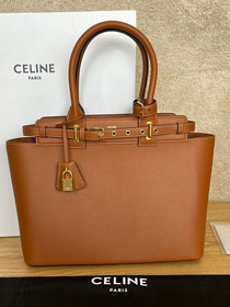 Celine original calfskin conti medium handbag 199873 tan