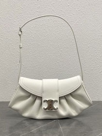 Celine original calfskin small polly bag 119883 white