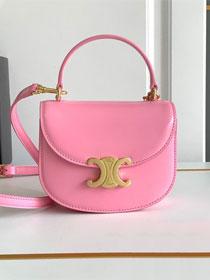 Celine original patent calfskin mini besace bag 10L063 pink