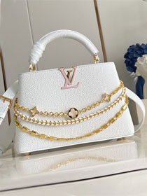 Louis vuitton original calfskin capucines BB M12345 white