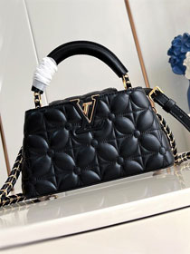 Louis vuitton original lambskin capucines east west mini M25283 black