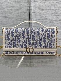 Dior original fabric 30 montaigne cigale pouch S4302 blue