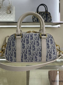 Dior original fabric mini D-vibe bowling bag S2388 blue