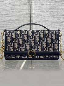 Dior original fabric 30 montaigne cigale pouch S4302 dark blue	
