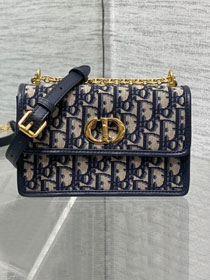 Dior original fabric mini caro bag M9240 dark blue