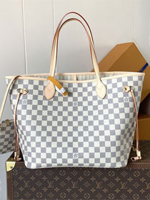 New Louis vuitton original damier azur neverfull mm N40604 beige