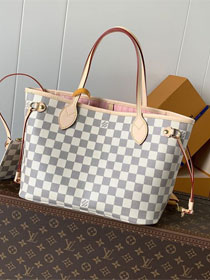 New Louis vuitton original damier azur neverfull pm N40606 pink